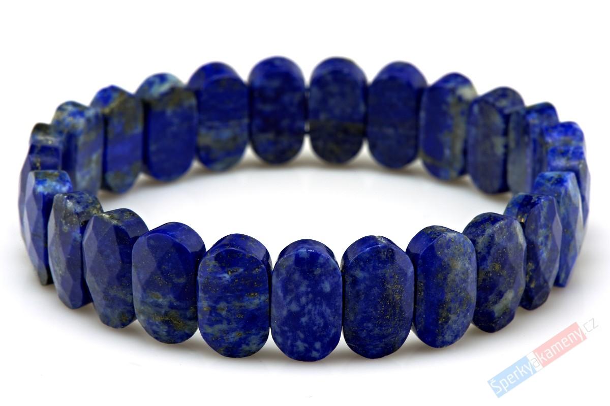 Plochý náramek z lapisu lazuli, dílky cca 14 x 10 mm (LL3630NS)