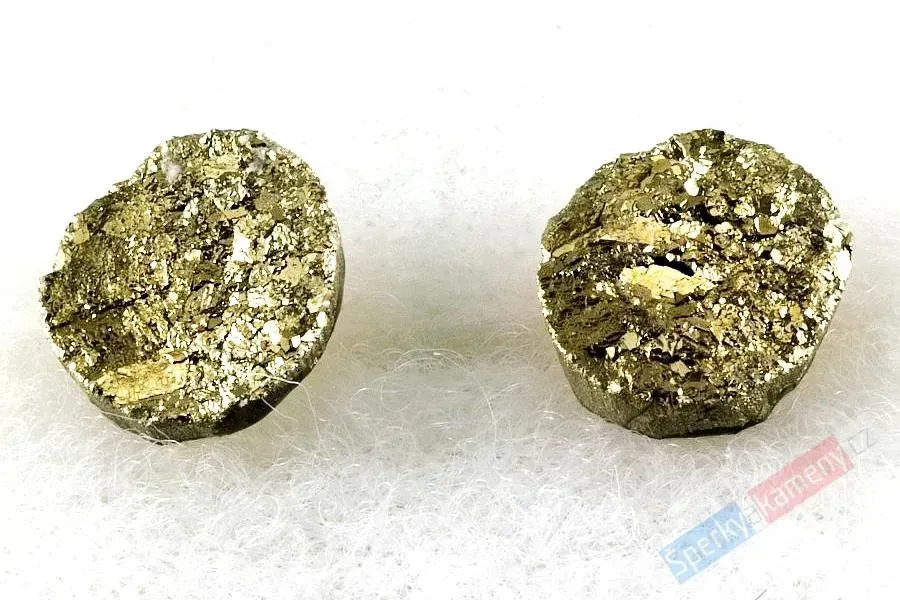 Naušnice z pyritu, puzetky cca 9 mm (PY120U)