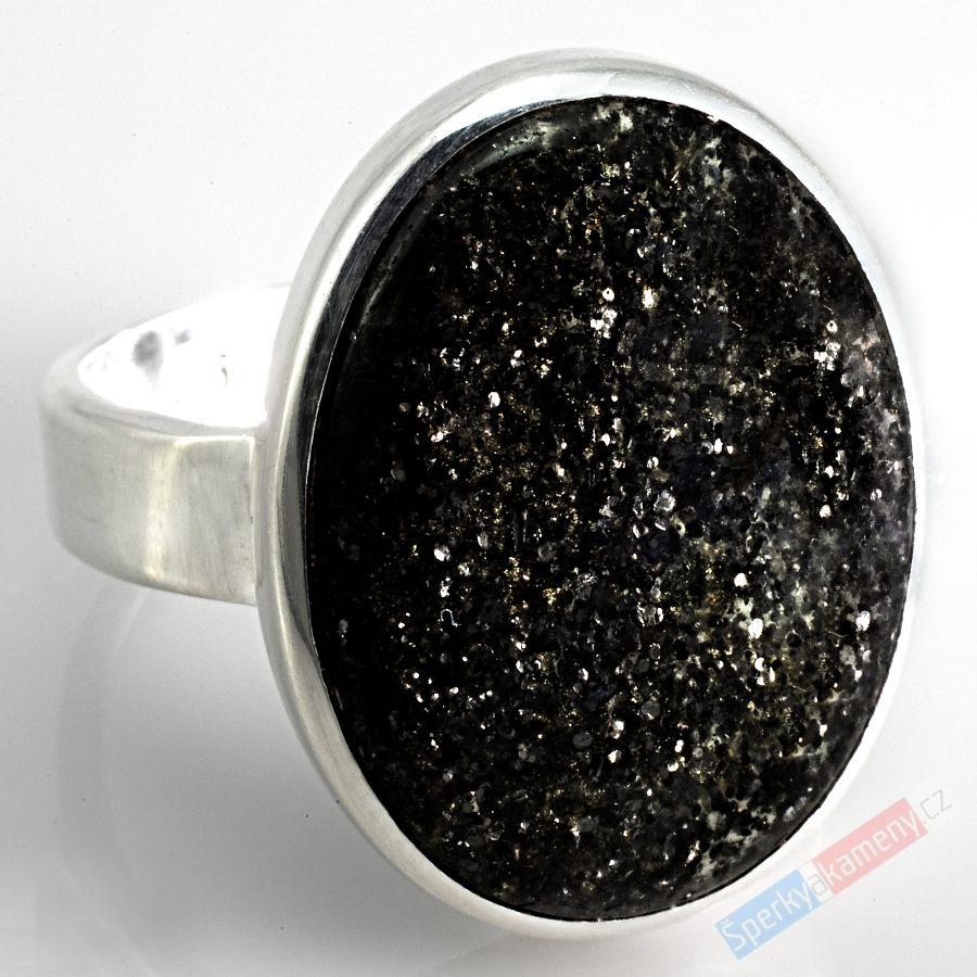 Stříbrný prsten (Ag 925/1000) s Black Sun Stone QA, vel. kamene cca 29 x 23 mm, RARITA (BSS1029R)