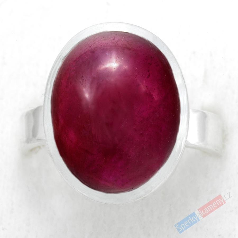 Stříbrný prsten (Ag 925/1000) s rubínem QAA, vel. kamene cca 17 x 14 mm (RU1271R)