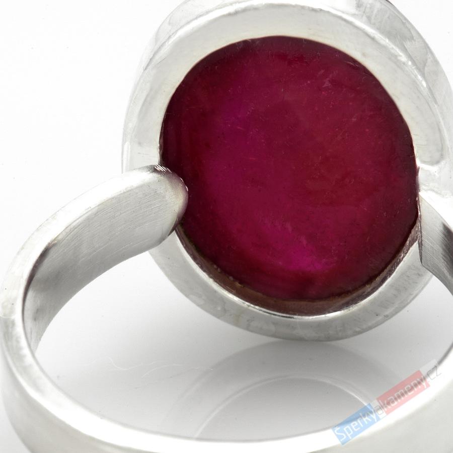 Stříbrný prsten (Ag 925/1000) s rubínem QAA, vel. kamene cca 17 x 14 mm (RU1271R)