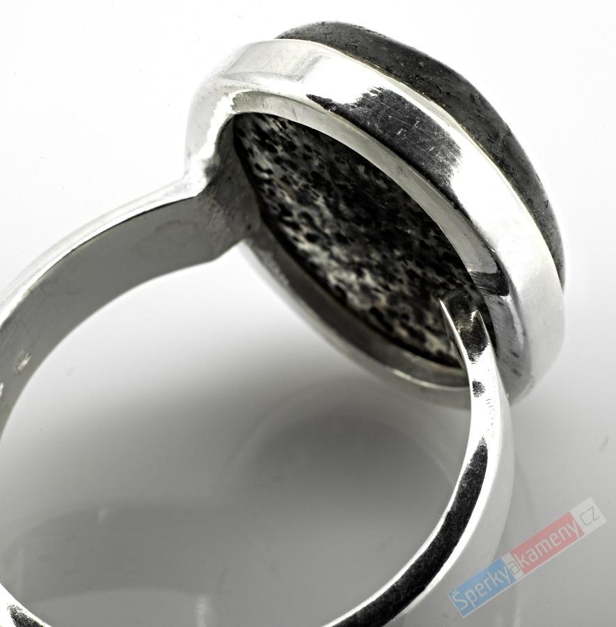 Stříbrný prsten (Ag 925/1000) s Black Sun Stone QA, vel. kamene cca 21 x 17 mm, RARITA (BSS1037R)