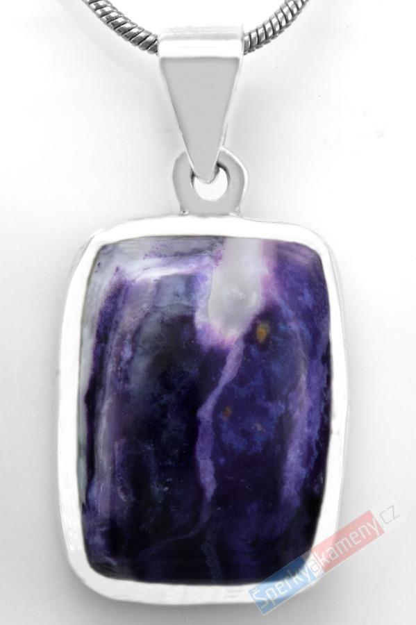 Unisex stříbrný přívěsek (Ag 925/1000) s Tiffany Stone QAA, cca 22 x 17 mm, RARITA (TF7865P)
