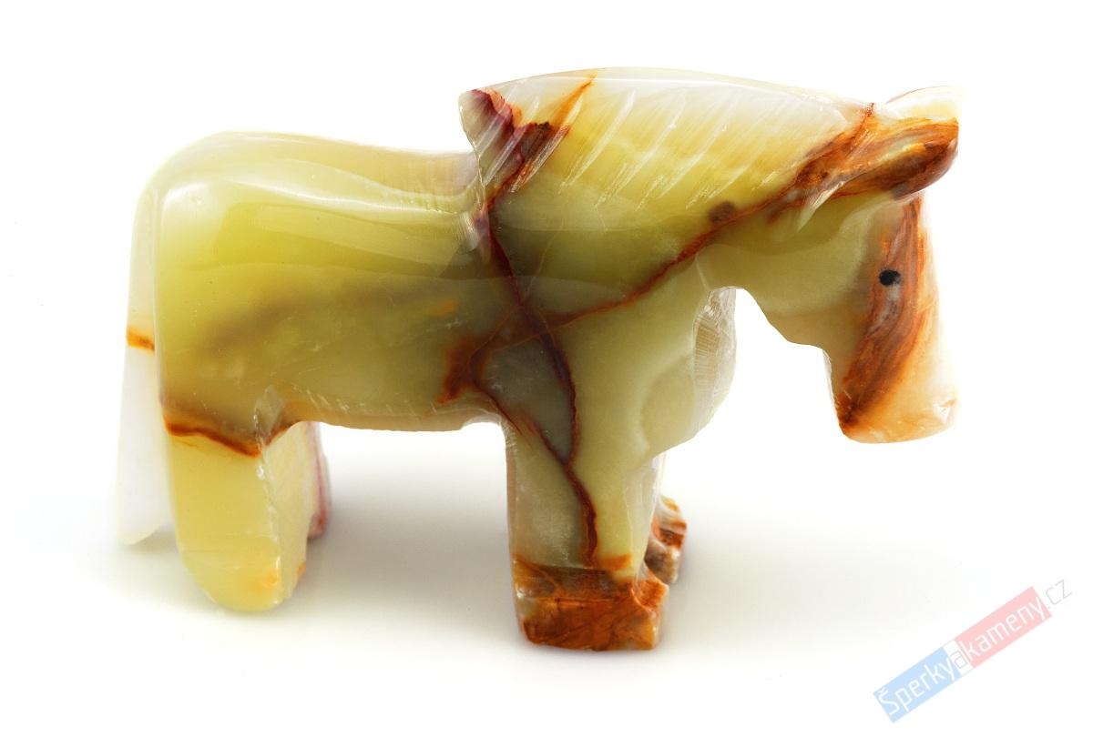 Větší figurka koně z aragonitu, cca 65 x 80 mm (AG2178F)