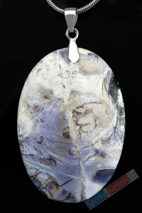 Přívěsek z Tiffany Stone QA, ovál cca 37 x 26 mm, stříbro Ag 925/1000, RARITA (TF7261P)