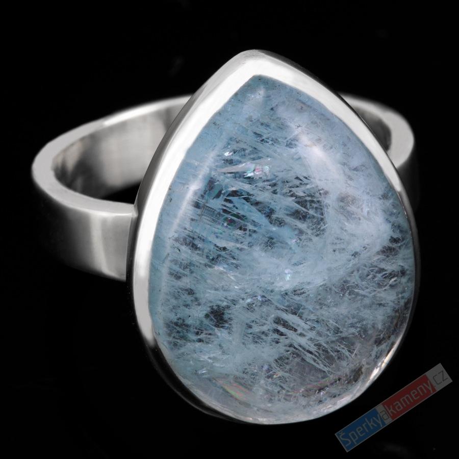 Stříbrný prsten (Ag 925/1000) s akvamarínem QAA, vel. kamene cca 21 x 16 mm (AK1213R)