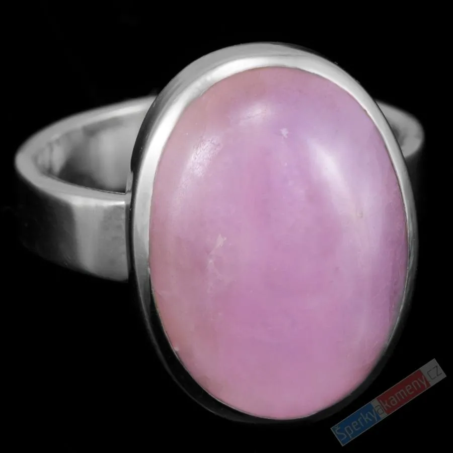Stříbrný prsten (Ag 925/1000) s kunzitem QAA, vel. kamene cca 20 x 15 mm, nádherná barva, RARITA (KT7865R)