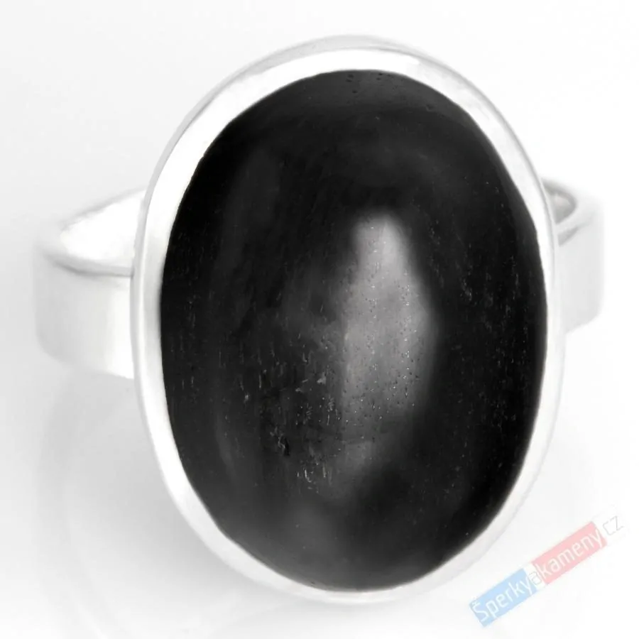 Stříbrný prsten (Ag 925/1000) s Black Star QA, vel. kamene cca 17 x 14 mm, RARITA (ADI7564R)