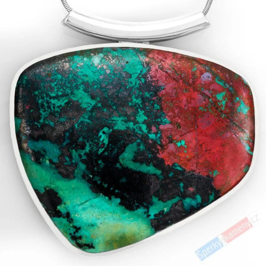 Velký stříbrný přívěsek (Ag 925/1000) se Sonora Sunrise QAA, cca 50 x 59 mm, nádherné probarvení, "východ slunce v Sonorské poušti", RARITA (SN1816P)