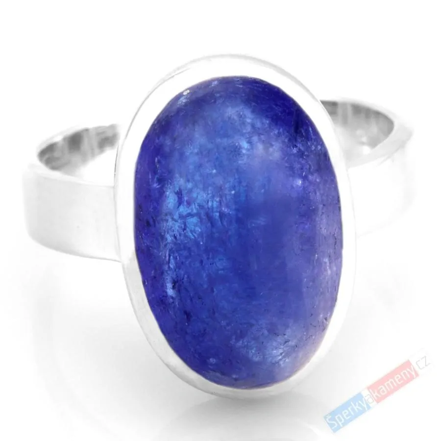 Stříbrný prsten (Ag 925/1000) s tanzanitem QAA, vel. kamene cca 18 x 12 mm, nádherná barva, RARITA (TZ2118R)