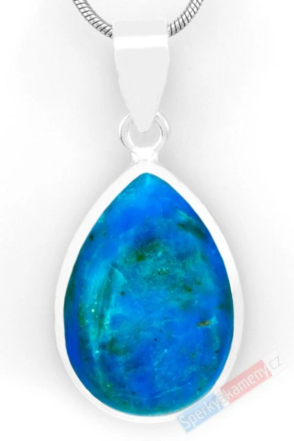 Stříbrný přívěsek (Ag 925/1000) s peruánským opálem QA, kapka cca 26 x 18 mm, RARITA (OPE1223P)