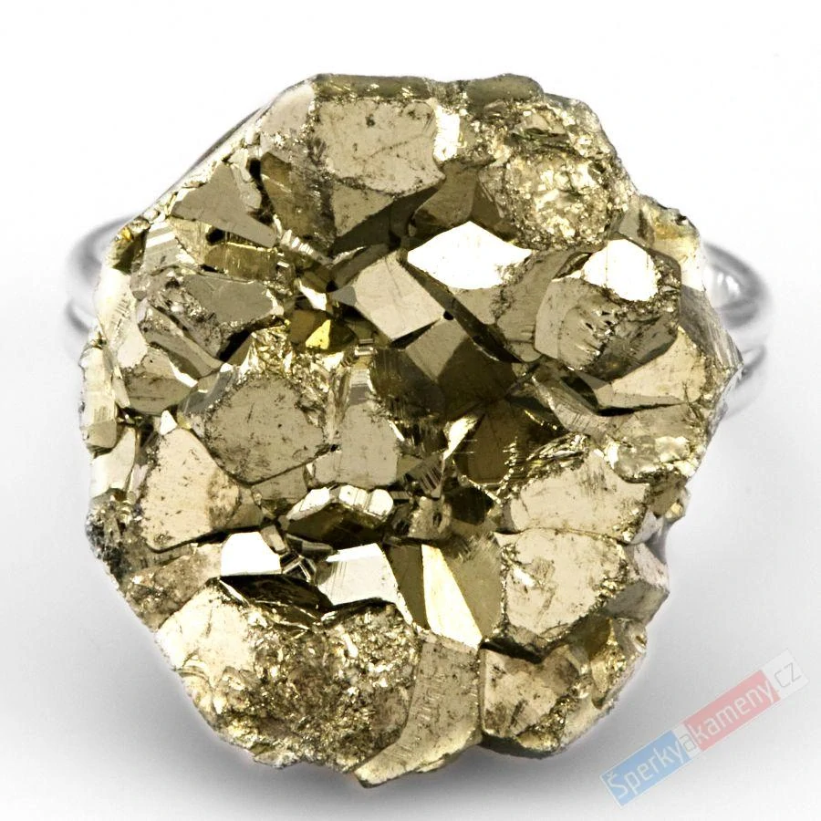Prsten z pyritu QA, vel. kamene cca 19 x 17 mm (PY1589R)