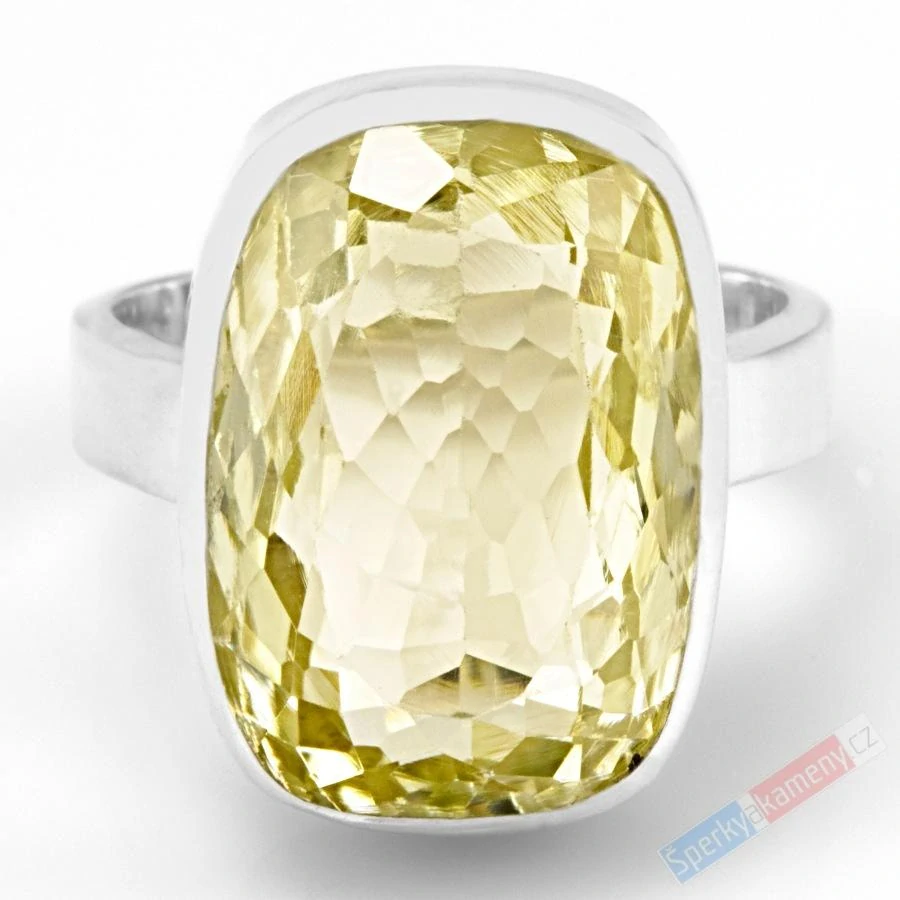 Unisex stříbrný prsten (Ag 925/1000) s broušeným hiddenitem QAA, vel kamene cca 20 x 15 mm, "anděl strážný", RARITA (HD2117R)