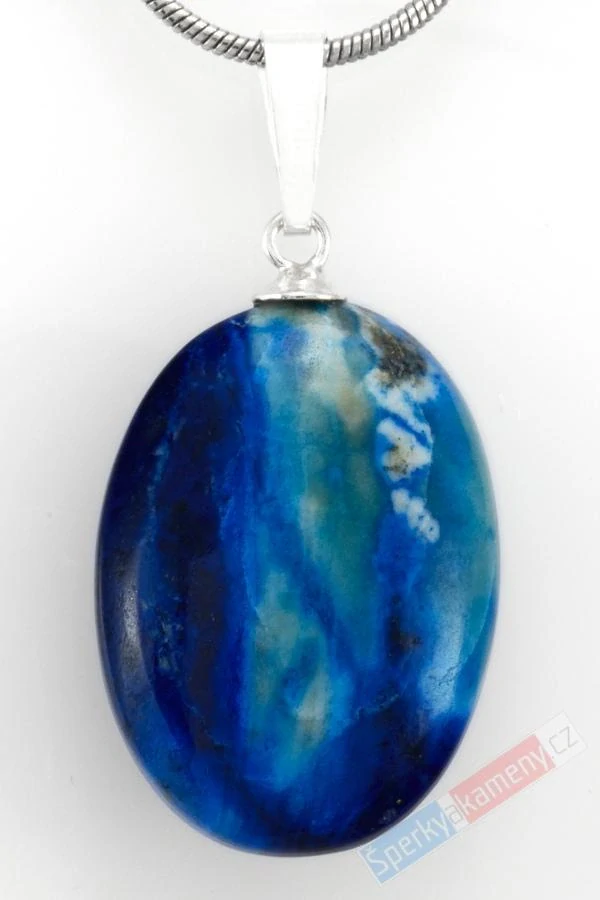 Unisex přívěsek z afghanitu QA, ovál cca 24 x 17 mm, stříbro Ag 925/1000, "andělská energie", RARITA (AFT4537P)