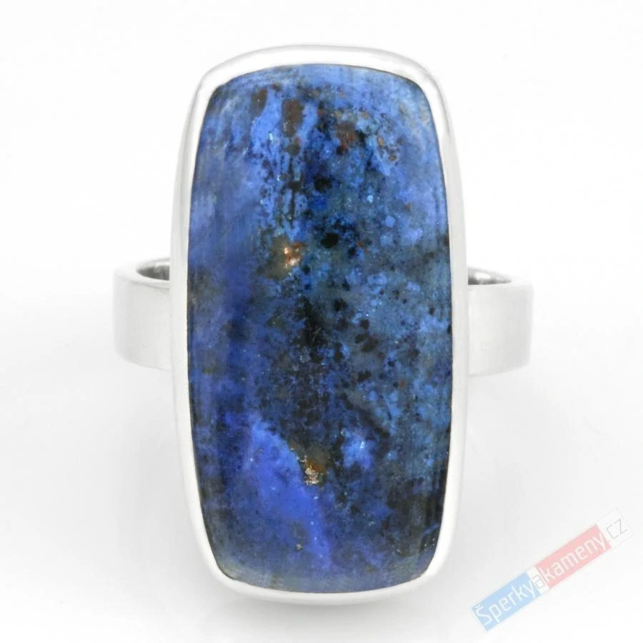 Velký unisex stříbrný prsten (Ag 925/1000) s dumortieritem QA, vel. kamene cca 27 x 14 mm (DM6055R)