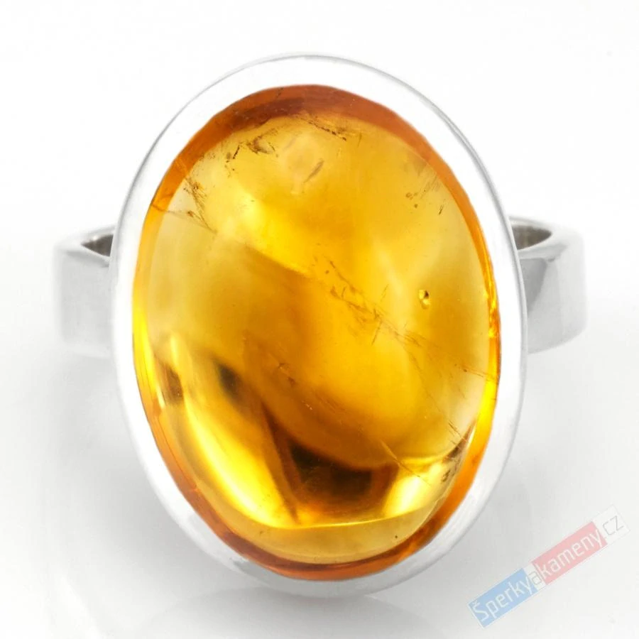 Stříbrný prsten (Ag 925/1000) s baltským jantarem QA, vel. kamene cca 21 x 16 mm (JA9083R)