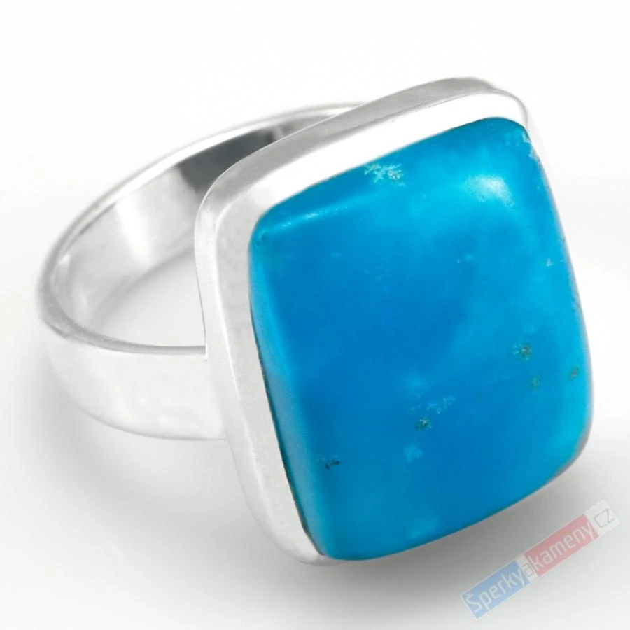 Unisex stříbrný prsten (Ag 925/1000) s hemimorfitem QA, vel. kamene cca 19 x 16 mm, RARITA (HM6057R)