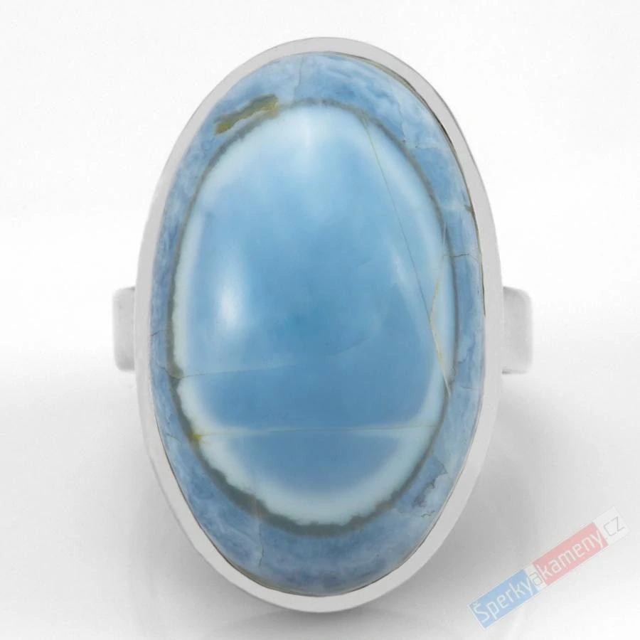 Velký stříbrný prsten (Ag 925/1000) s modrým australským opálem QA, vel. kamene cca 29 x 19 mm, RARITA (OPM8470R)