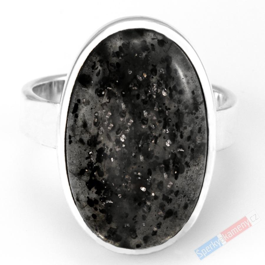 Stříbrný prsten (Ag 925/1000) s Black Sun Stone QA, vel. kamene cca 24 x 16 mm, RARITA (BSS6050R)
