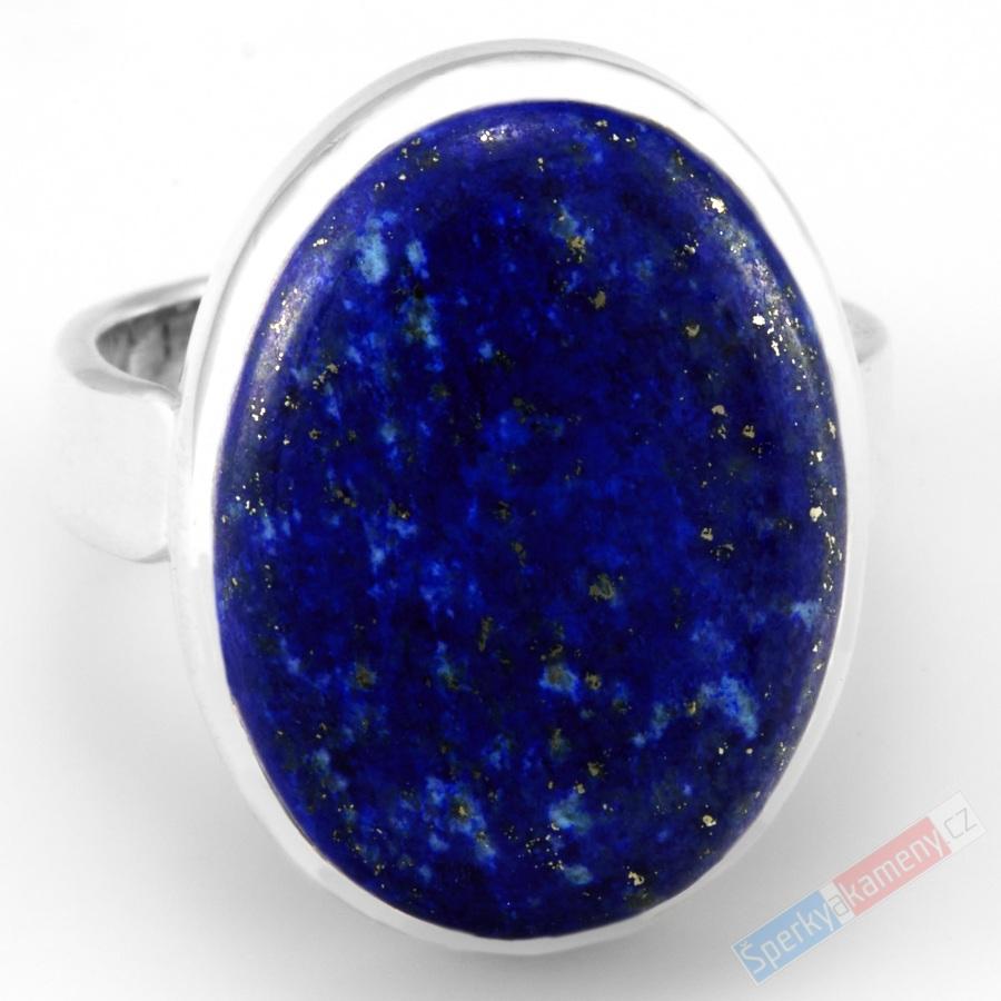Stříbrný prsten (Ag 925/1000) s lapisem lazuli QA, vel. kamene cca 22 x 17 mm, "noční obloha IV" (LL7876R)