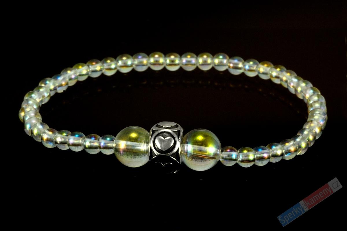 Náramek z křišťálu Aqua Aura "duhový svět II" (KR155NS)