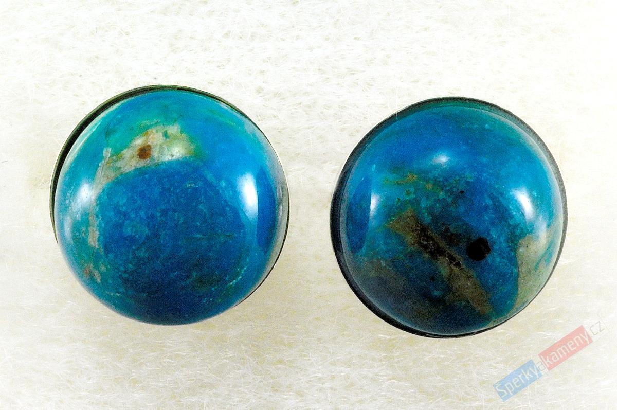 Stříbrné náušnice (Ag 925/1000) s peruánským opálem QA, 10 mm, RARITA (OPE750U)