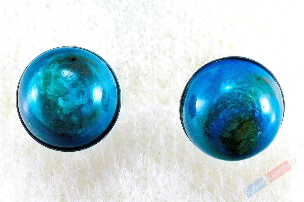 Stříbrné náušnice (Ag 925/1000) s peruánským opálem QA, 8 mm, RARITA (OPE500U)
