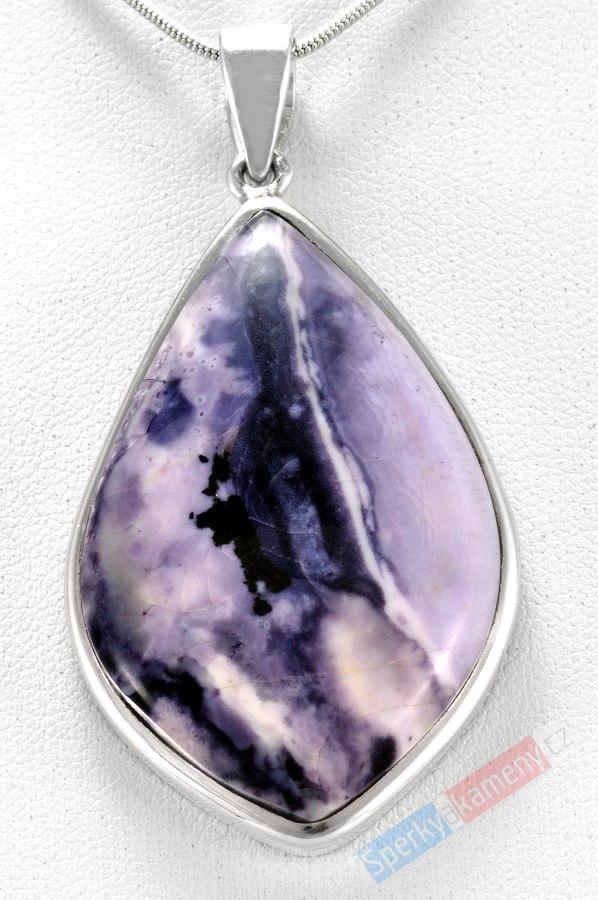 Stříbrný přívěšek (Ag 925/1000) s Tiffany Stone QA, cca 47 mm, RARITA (TF1751P)