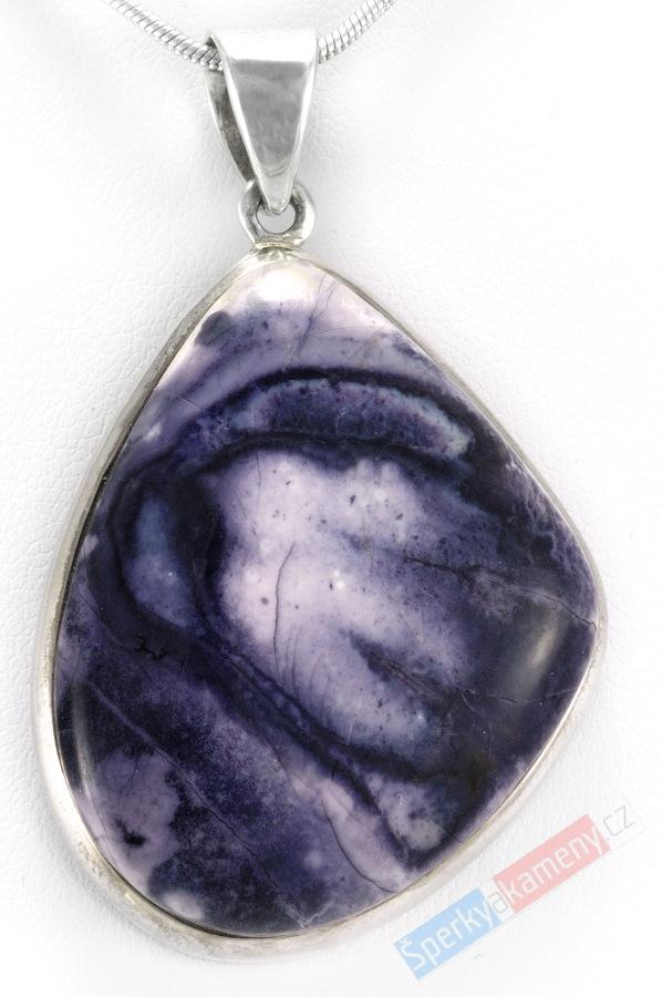 Stříbrný přívěšek (Ag 925/1000) s Tiffany Stone QA, cca 38 x 29 mm, RARITA (TF1753P)