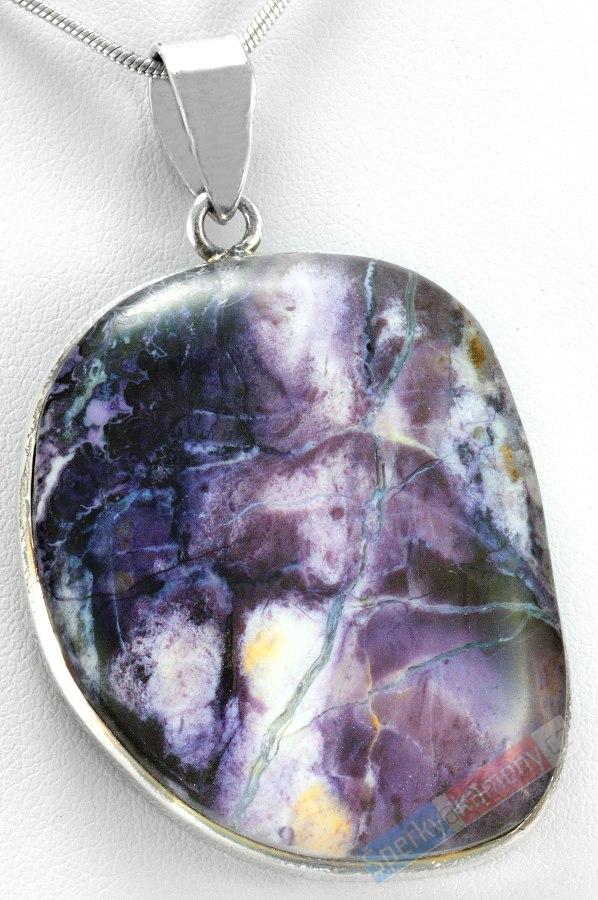Stříbrný přívěšek (Ag 925/1000) s Tiffany Stone QA, cca 40 mm, RARITA (TF1500P)