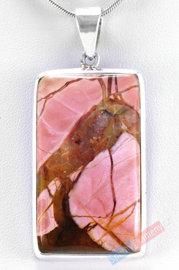 Stříbrný přívěšek (Ag 925/1000) s andským opálem QA, cca 38 x 23 mm, RARITA (OAN1051P)
