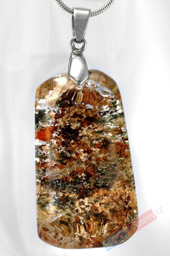 Přívěšek z lodolitu QAA, cca 42 x 24 mm, RARITA (LO403P)