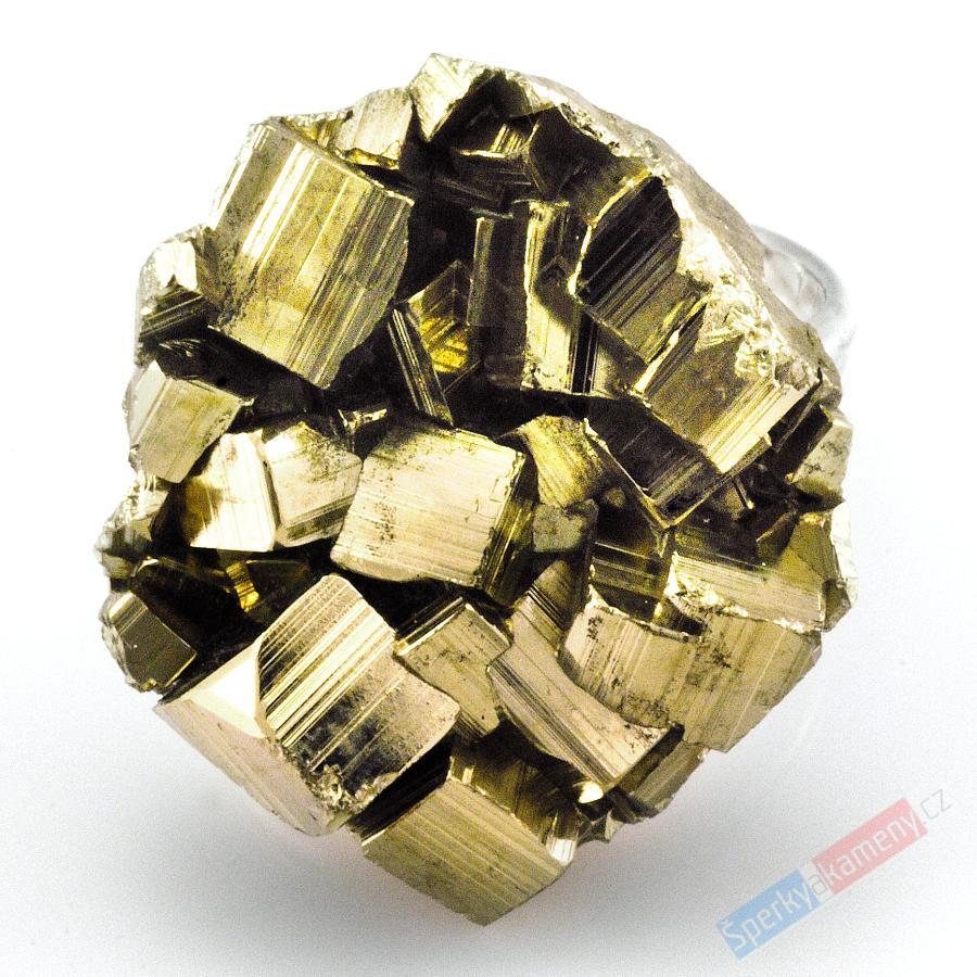 Prsten z pyritu QA, vel. kamene cca 23 mm (PY166R)
