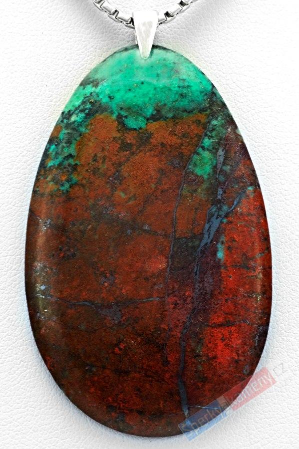 Přívěšek ze Sonora Sunrise QAA, velký ovál cca 53 x 33 mm, rhodiované stříbro Ag 925/1000, RARITA (SN1248P)