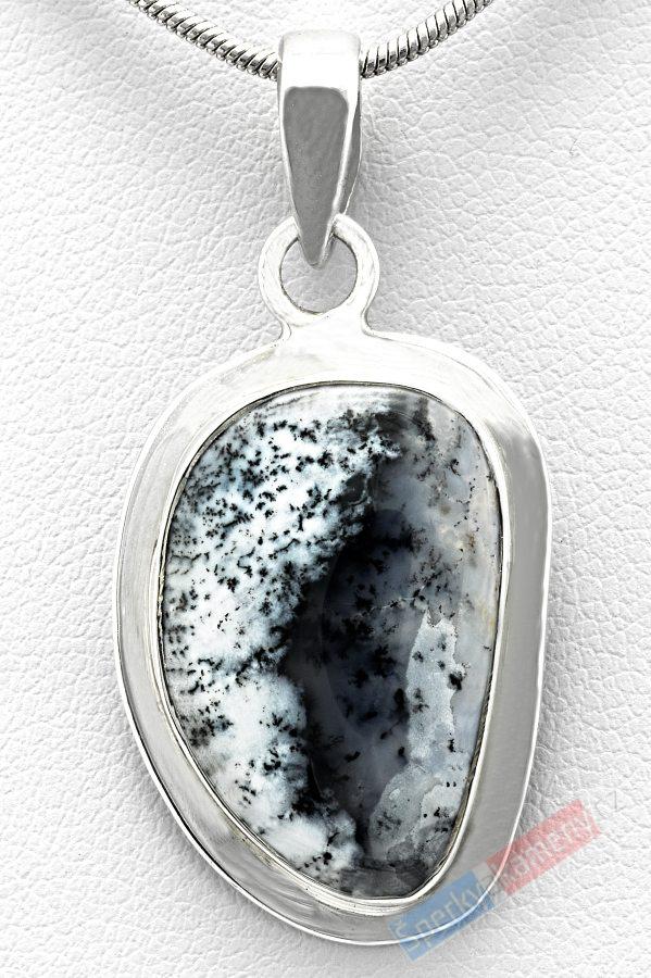 Stříbrný přívěšek (Ag 925/1000) s merlinitem QA, cca 26 x 18 mm, RARITA (OD3630P)