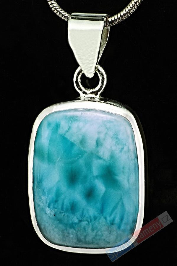 Unisex stříbrný přívěšek (Ag 925/1000) s larimarem QA, cca 23 x 18 mm (LR7871P)