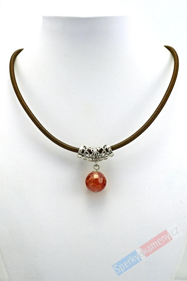 Originální náhrdelník ve stylu boho s ohnivým achátem (ACH1500S)