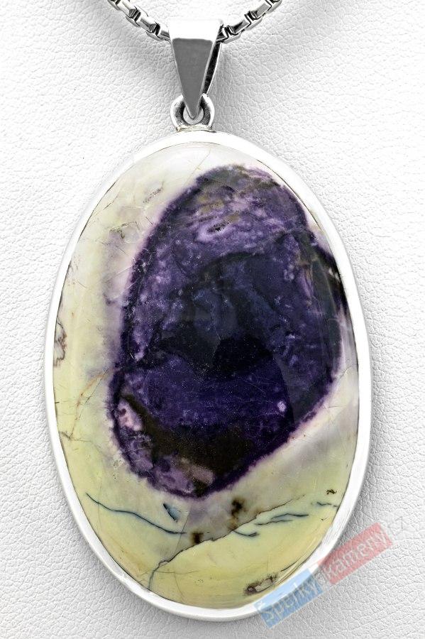 Stříbrný přívěšek (Ag 925/1000) s Tiffany Stone QA, ovál cca 47 mm, RARITA (TF1815P)