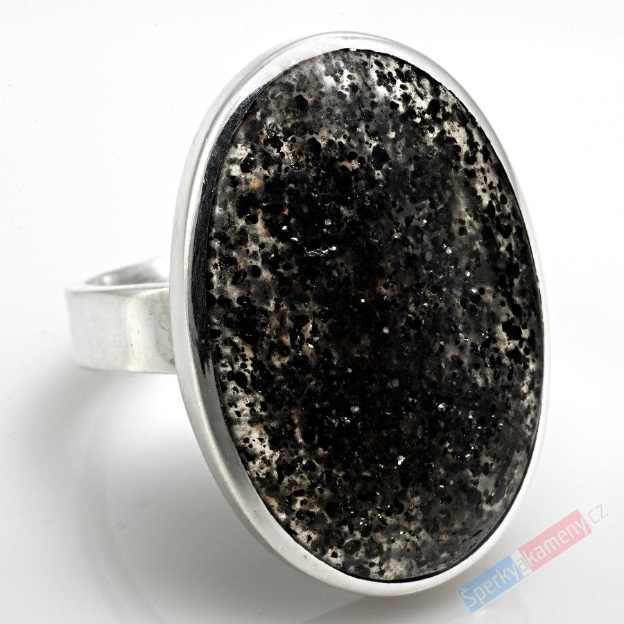 Stříbrný prsten (Ag 925/1000) s Black Sun Stone QA, vel. kamene cca 26 x 18 mm, RARITA (BSS5154R)