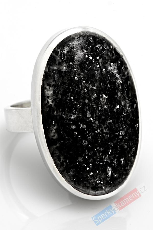 Stříbrný prsten (Ag 925/1000) s Black Sun Stone QA, vel. kamene cca 32 x 23 mm, RARITA (BSS1028R)