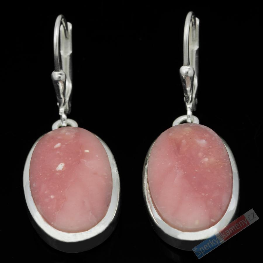 Stříbrné náušnice (Ag 925/1000) s andským opálem QA, ovály cca 22 mm, RARITA (OA7865U)