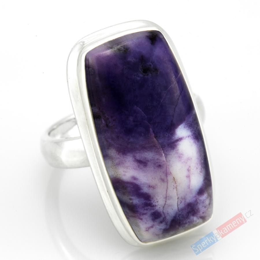 Unisex stříbrný prsten (Ag 925/1000) s Tiffany Stone QA, vel. kamene cca 26 x 15 mm, RARITA (TF1816R)