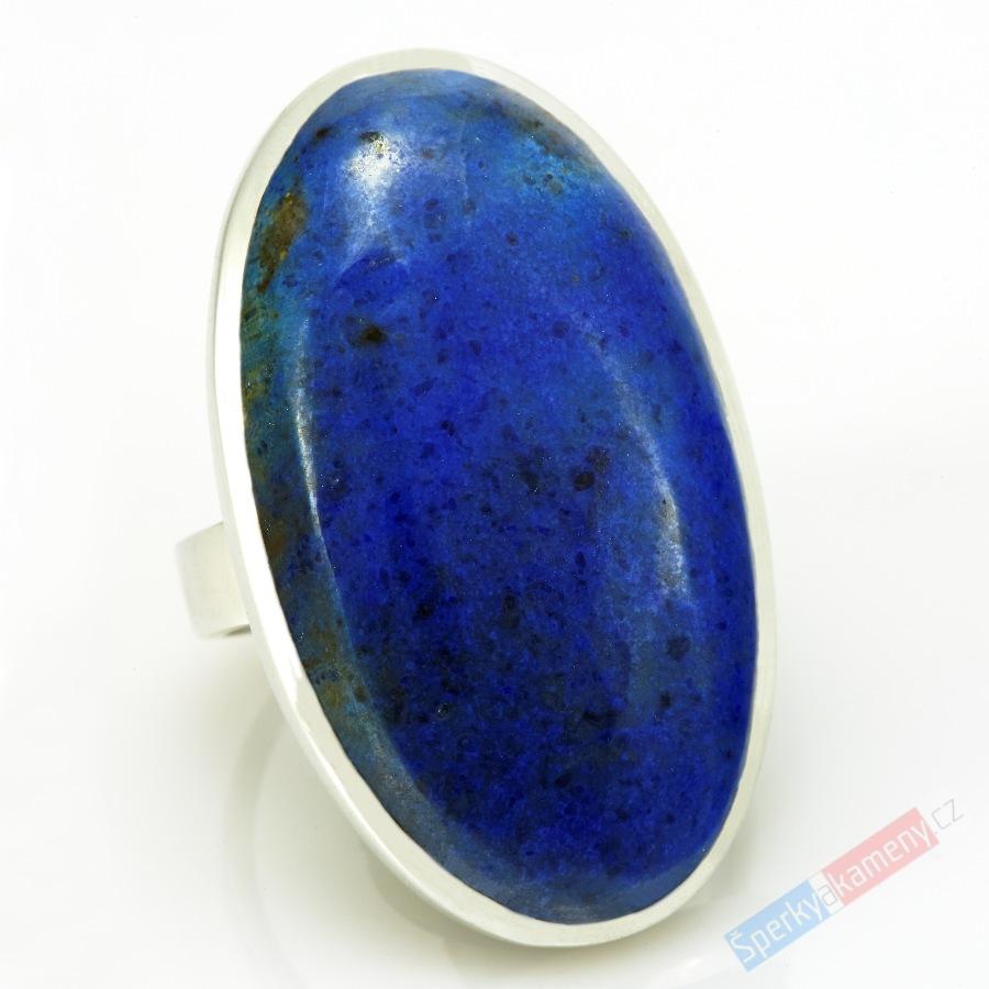 Velký stříbrný prsten (Ag 925/1000) s dumortieritem QA, vel. kamene cca 37 x 22 mm (DM7875R)