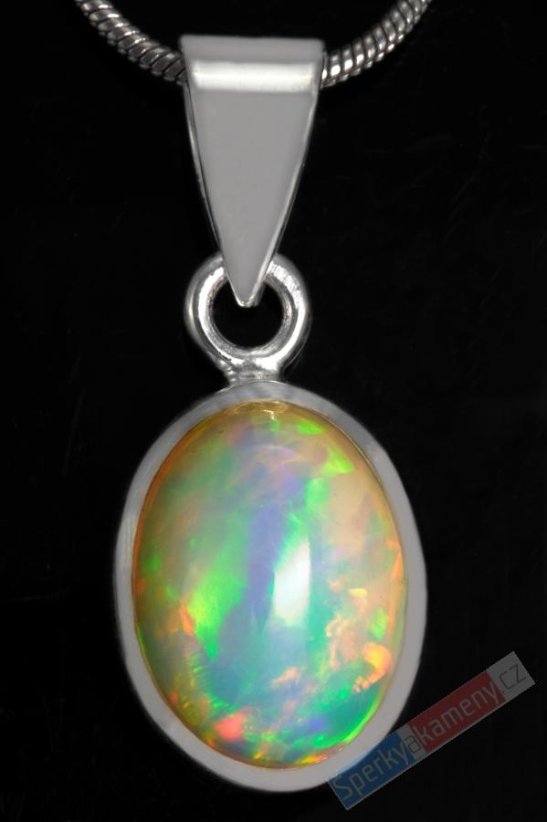 Stříbrný přívěsek (Ag 925/1000) s drahým opálem QAA, ovál cca 16 x 13 mm, RARITA (ODR1818P)