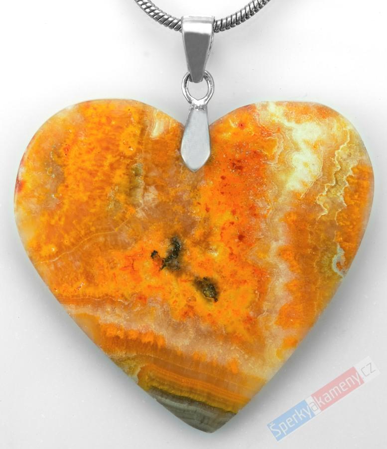 Přívěsek z bumblebee jaspisu QAA, stříbro Ag 925/1000, srdce cca 30 x 33 mm "sluneční pohlazení", RARITA (JSB6053P)