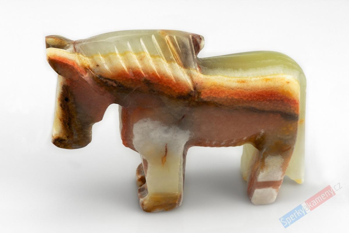 Větší figurka koně z aragonitu, cca 65 x 80 mm (AG2178F)