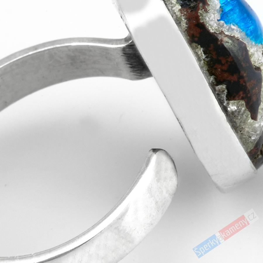Stříbrný prsten (Ag 925/1000) s cavansitem QAA, vel. kamene cca 20 x 13 mm, RARITA (CV9076R)