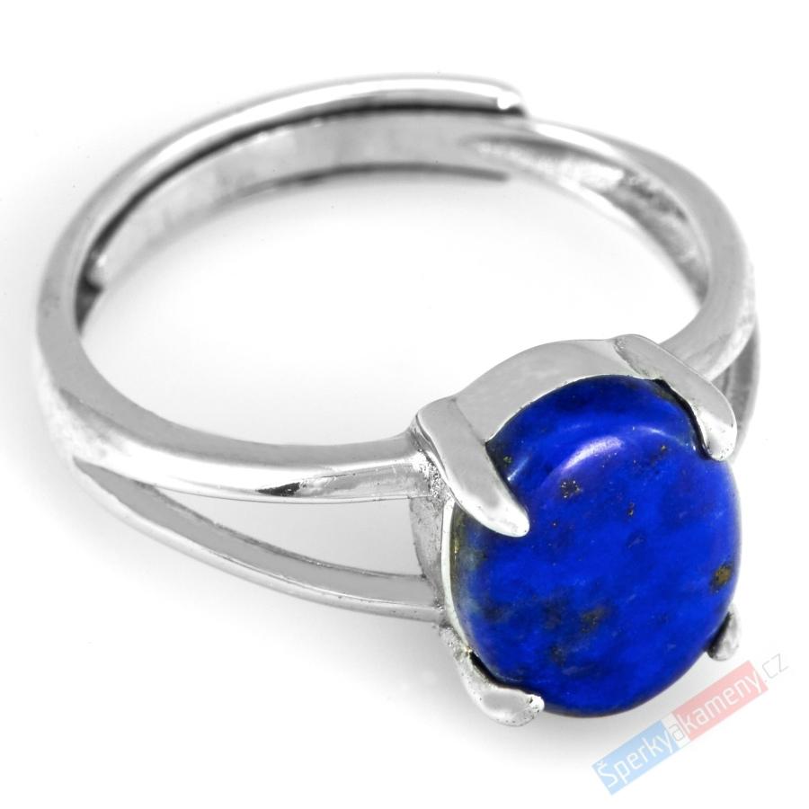 Stříbrný prsten (Ag 925/1000) s lapisem lazuli QA, vel. kamene cca 10 mm (LL5143R)