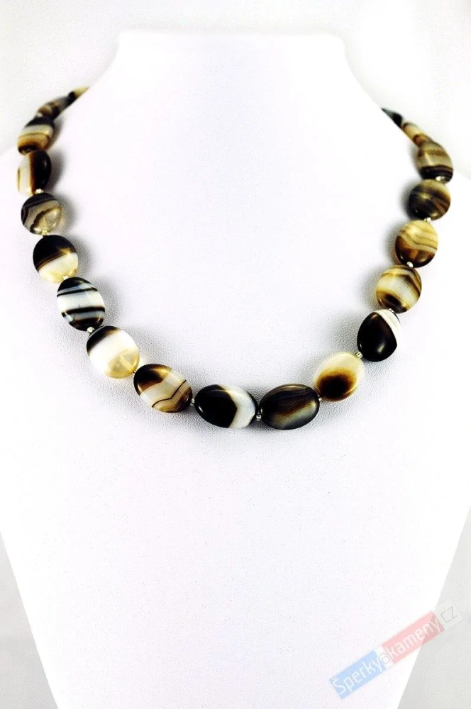 Náhrdelník z onyxu, oválky cca 18 mm (ON240) 