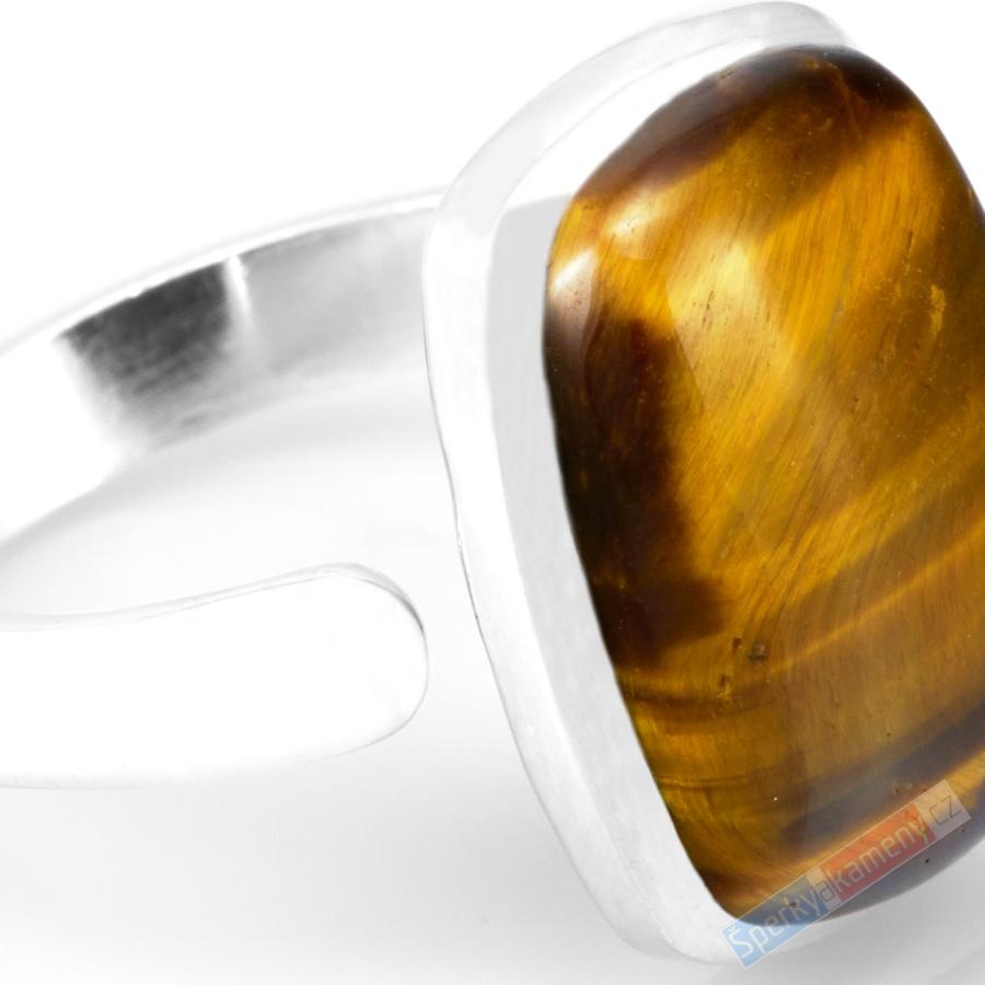 Unisex stříbrný prsten (Ag 925/1000) s tygřím okem QAA, vel. kamene cca 20 x 15 mm (TG4537R)